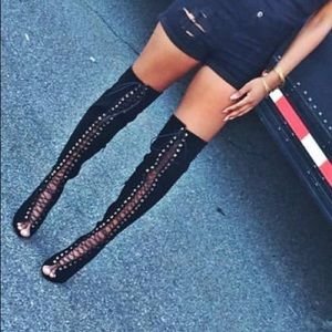 Thigh High Lace Up Boots